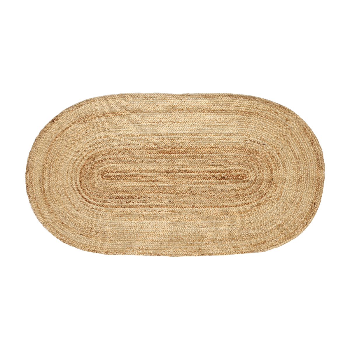 Tapis rectangulaire de sol ovale en jute 100x200 cm Sage - Hübsch