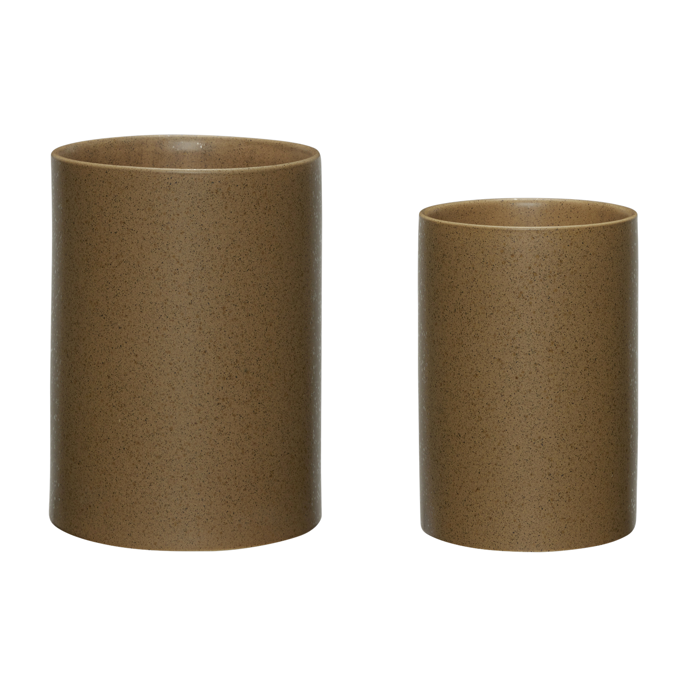 Pot en céramique marron (lot de 2) Edna - Hübsch