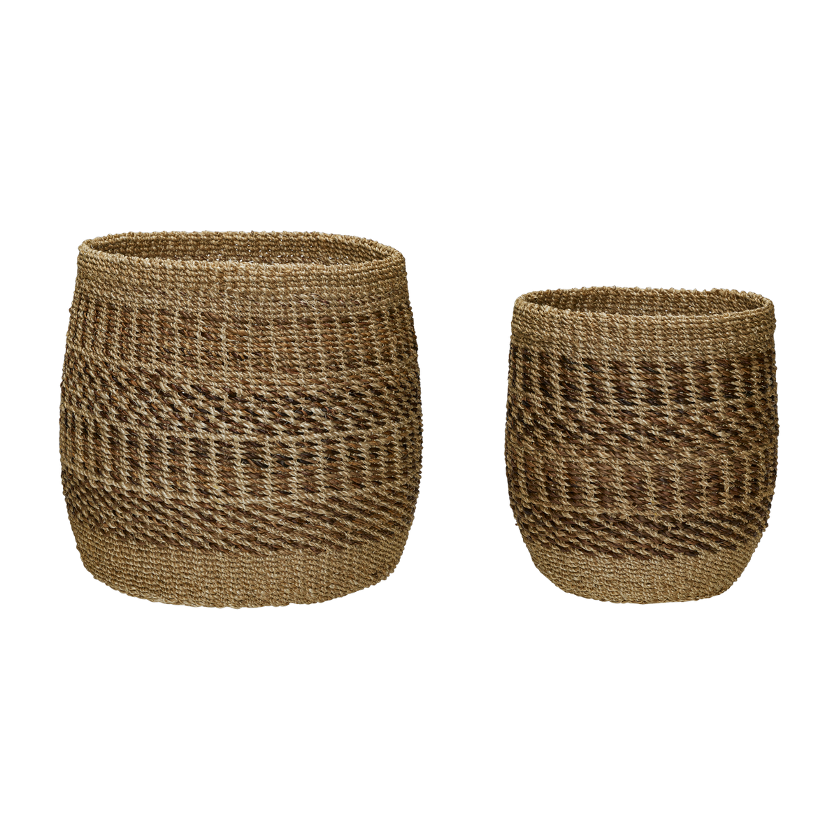 2 cestas en abaca natural y ocre Ochre - Hübsch