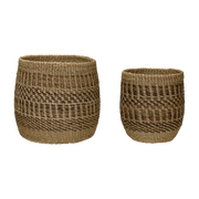 2 Paniers en abaca ocre - Hübsch
