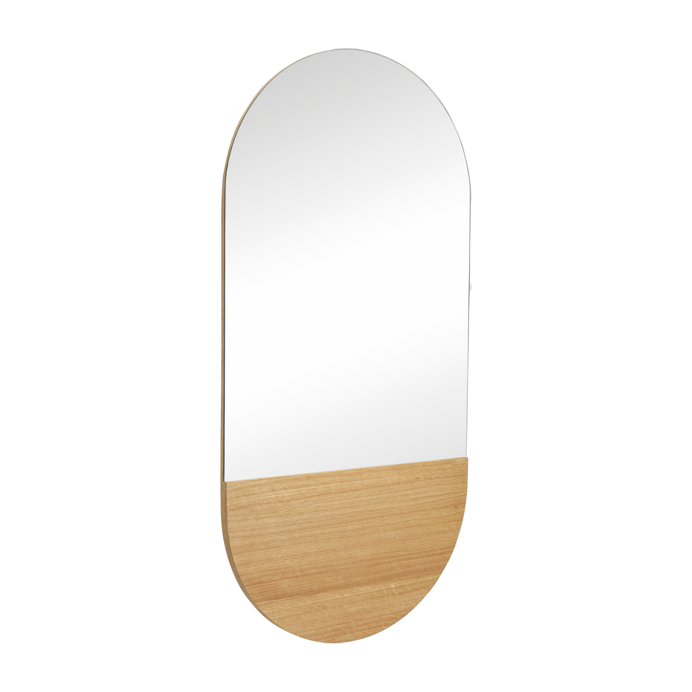 Miroir ovale avec détail chêne 50 x 100 cm Crescent - Hübsch