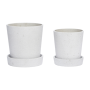 Podium Pots Small Grey (Set Of 2) - Hübsch