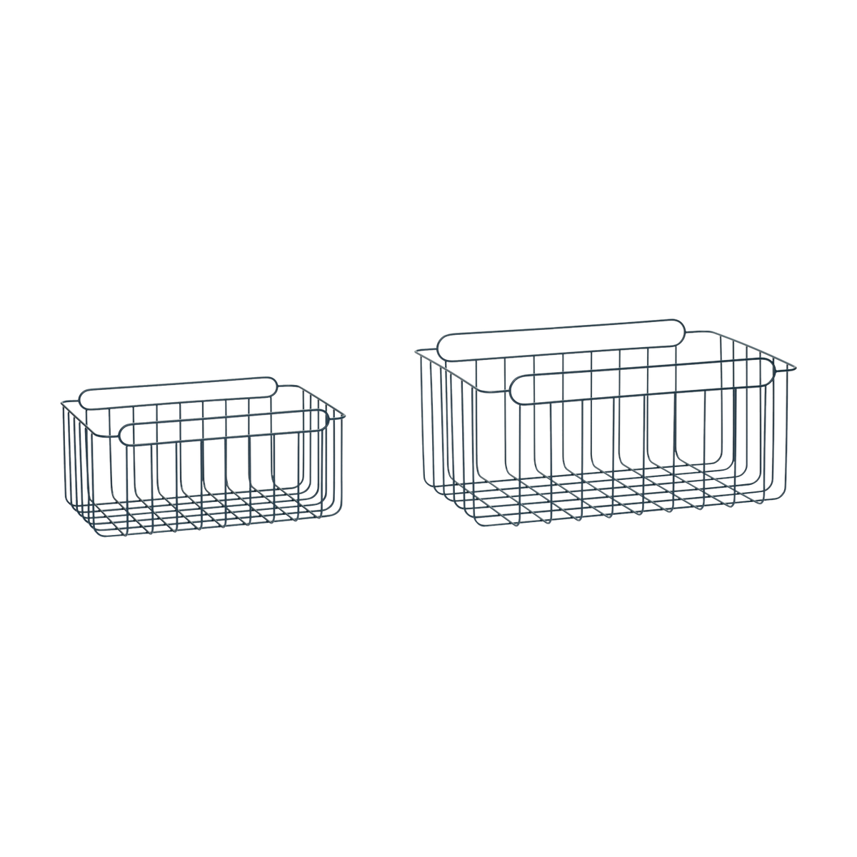 Basket Piazza Metal Blu S/2 - Hübsch