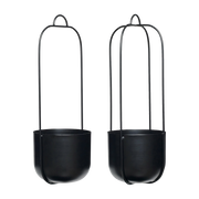 Lotus Vasi appesi Black (Set di 2) - Hübsch