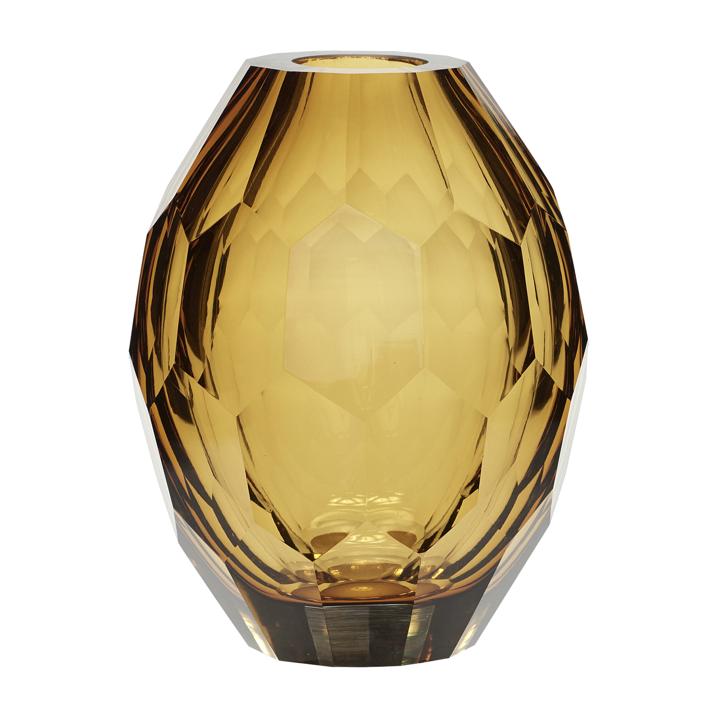 Facet Vase Amber - Hübsch