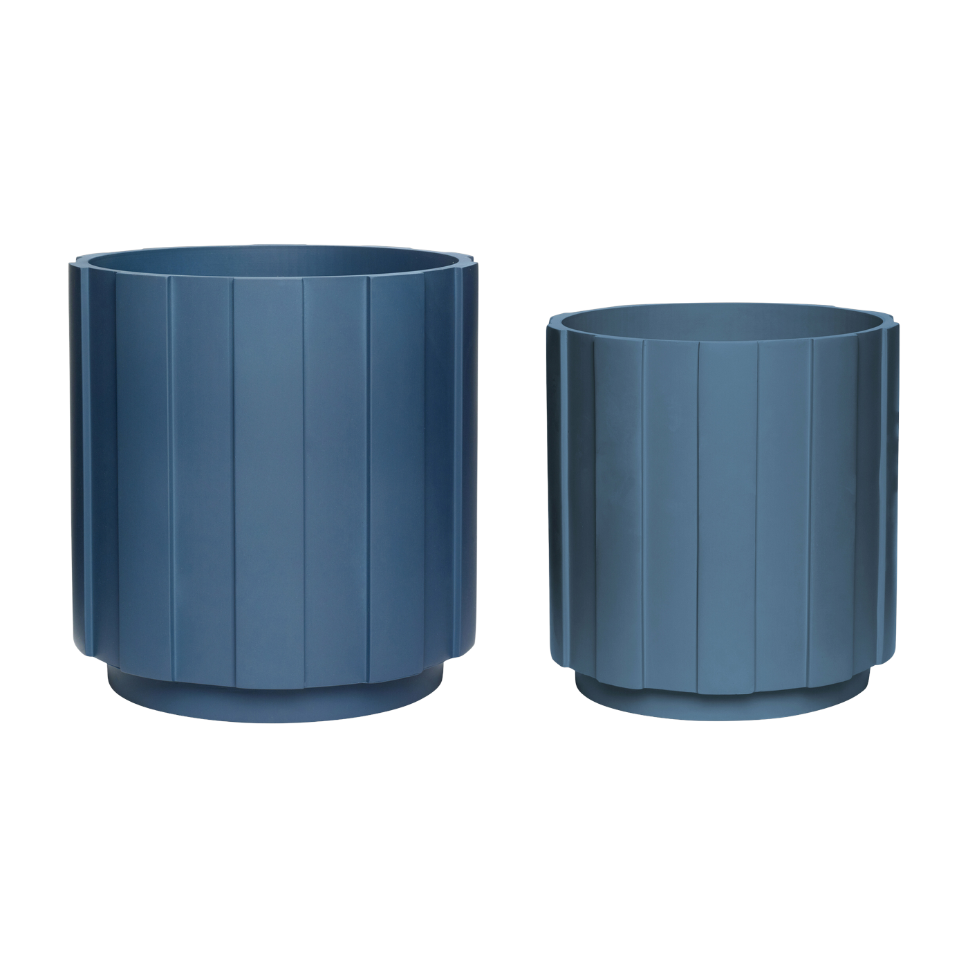 Pot de fleurs en plâtre bleu pétrole (lot de 2) Dahlia  - Hübsch