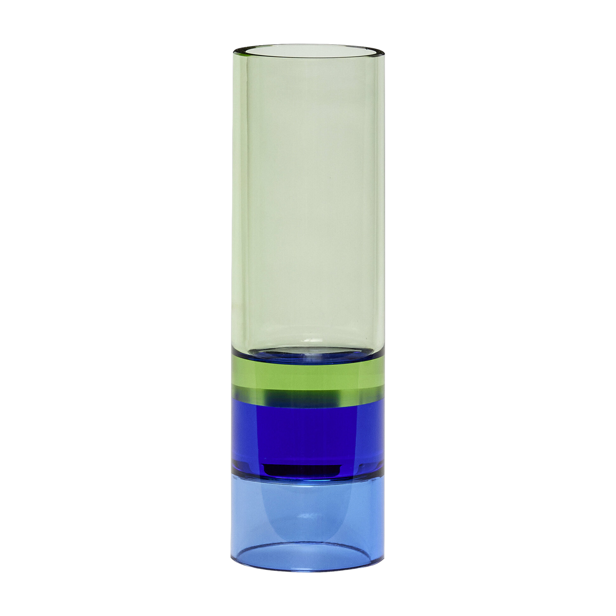 Porte-bougie en cristal vert et bleu Astro - Hübsch
