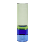 Porte-bougie en cristal vert et bleu Astro - Hübsch