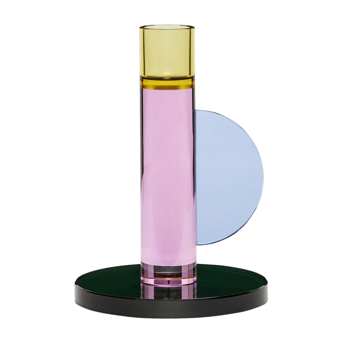 Bougeoir en cristal rose Astro - Hübsch