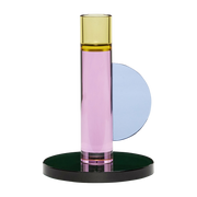 Bougeoir en cristal rose Astro - Hübsch