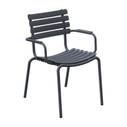 Silla de plástico reciclado y aluminio gris Reclips - Houe