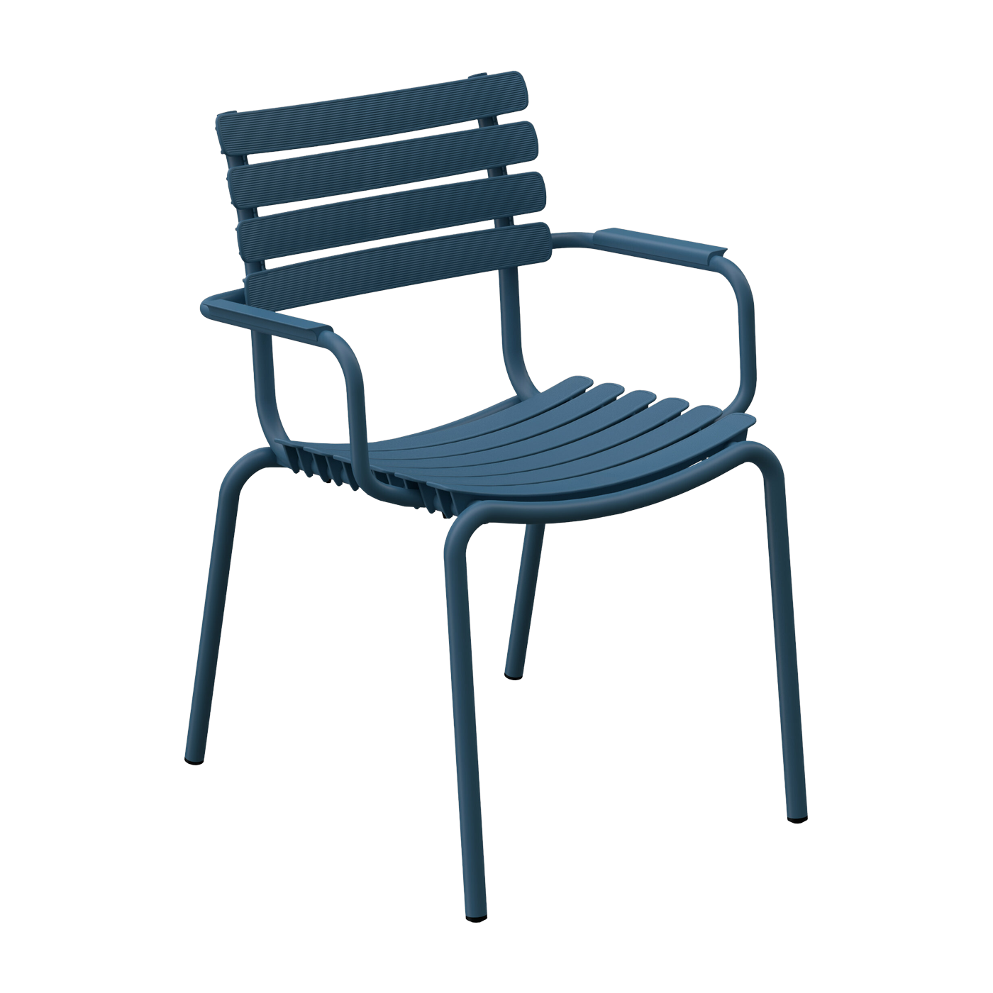 Stuhl aus recyceltem Kunststoff und Aluminium hellblau Reclips -. Houe
