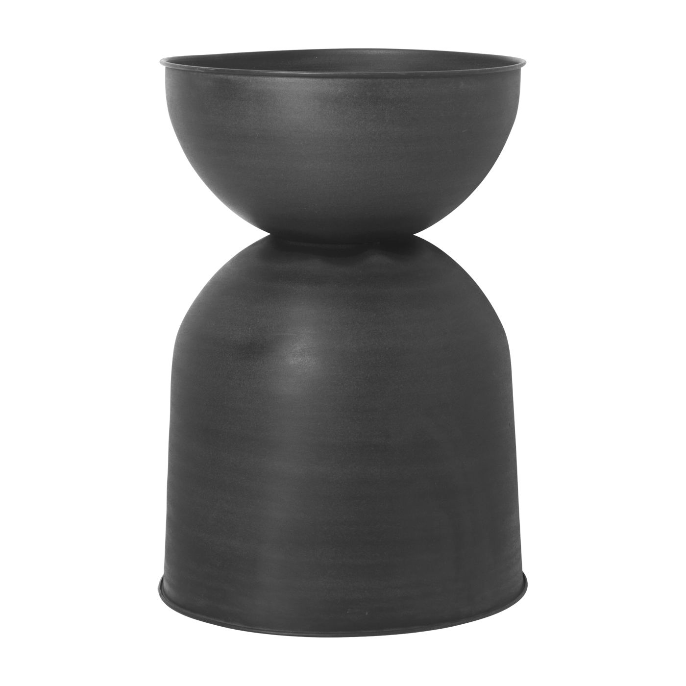 Hourglass reversibler Blumentopf aus schwarzem Eisen L -. Ferm Living