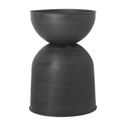 XS Hourglass Black Iron Reversible Planter - Ferm Living