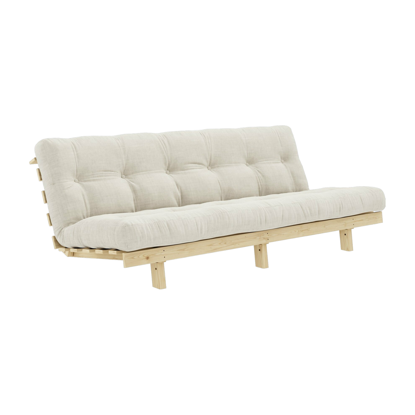 أريكة قابلة للتحويل من خشب الصنوبر مع مرتبة عاجية 100×190 سم Lean - Karup Design