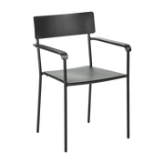 Silla de aluminio con apoyabrazos negro August - Serax