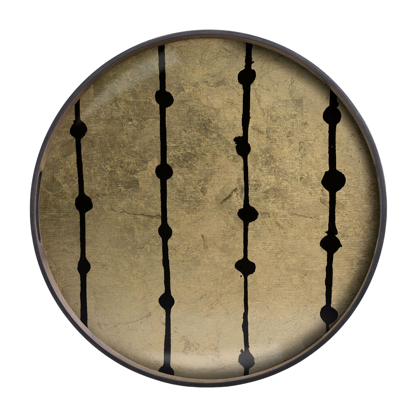 Brown Dots Round Mirror Tray - Ethnicraft Accessories