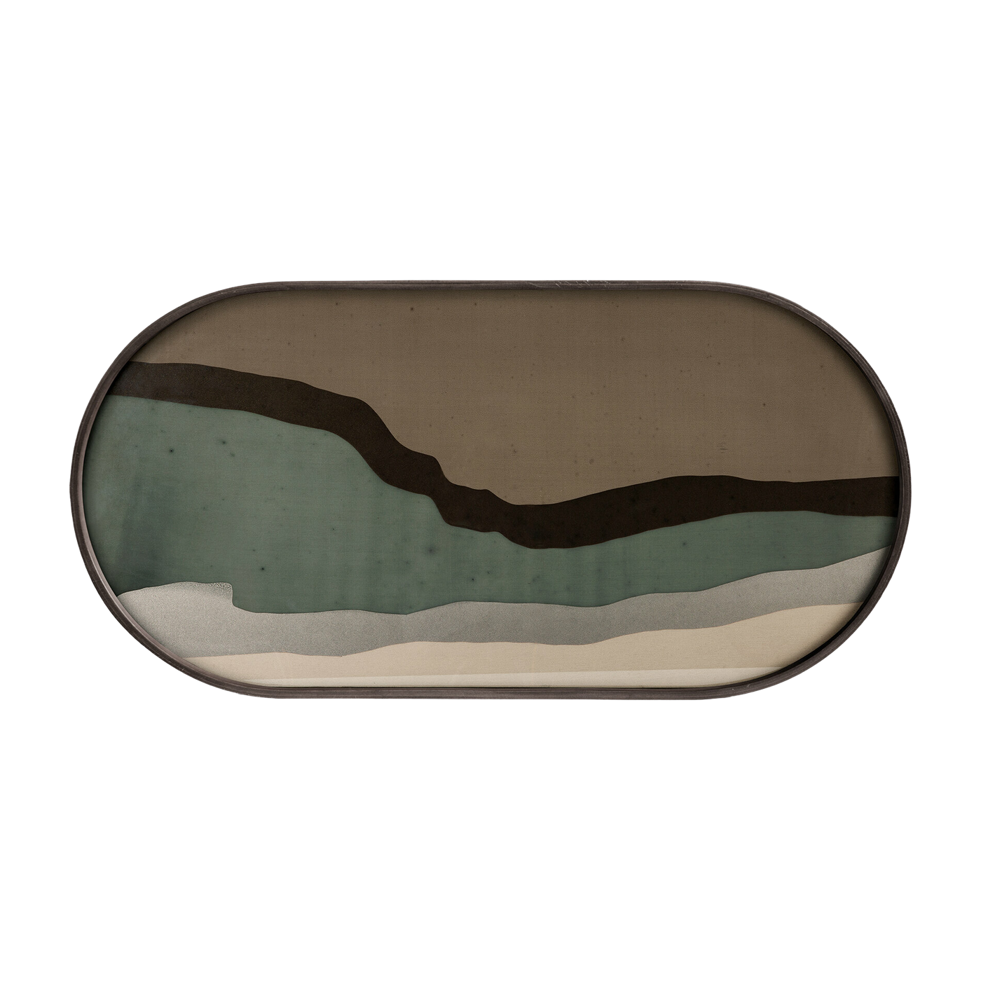 Graphite glass oval tray Wabi Sabi - Ethnicraft Accessories
