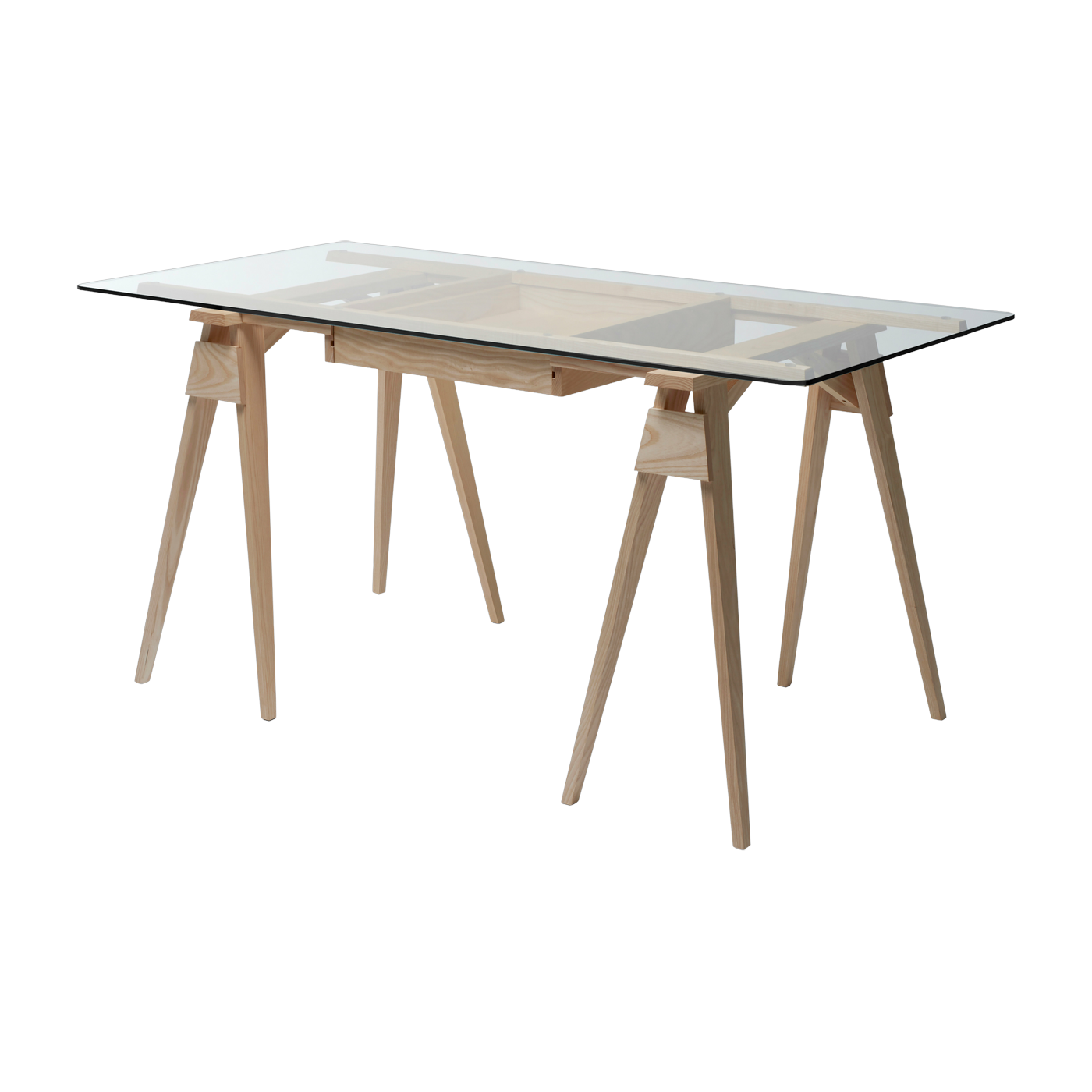 Bureau en verre et chêne Arco - Design House Stockholm