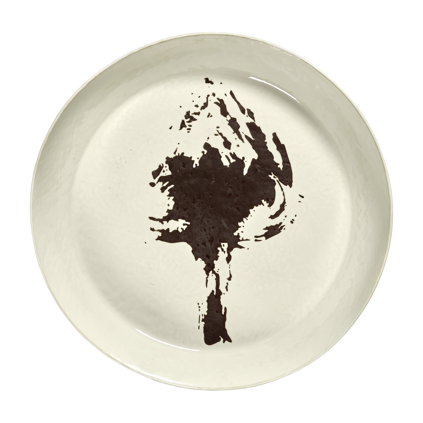 White serving dish with black artichoke - Serax