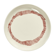 XS white plate with Feast red pattern - Serax