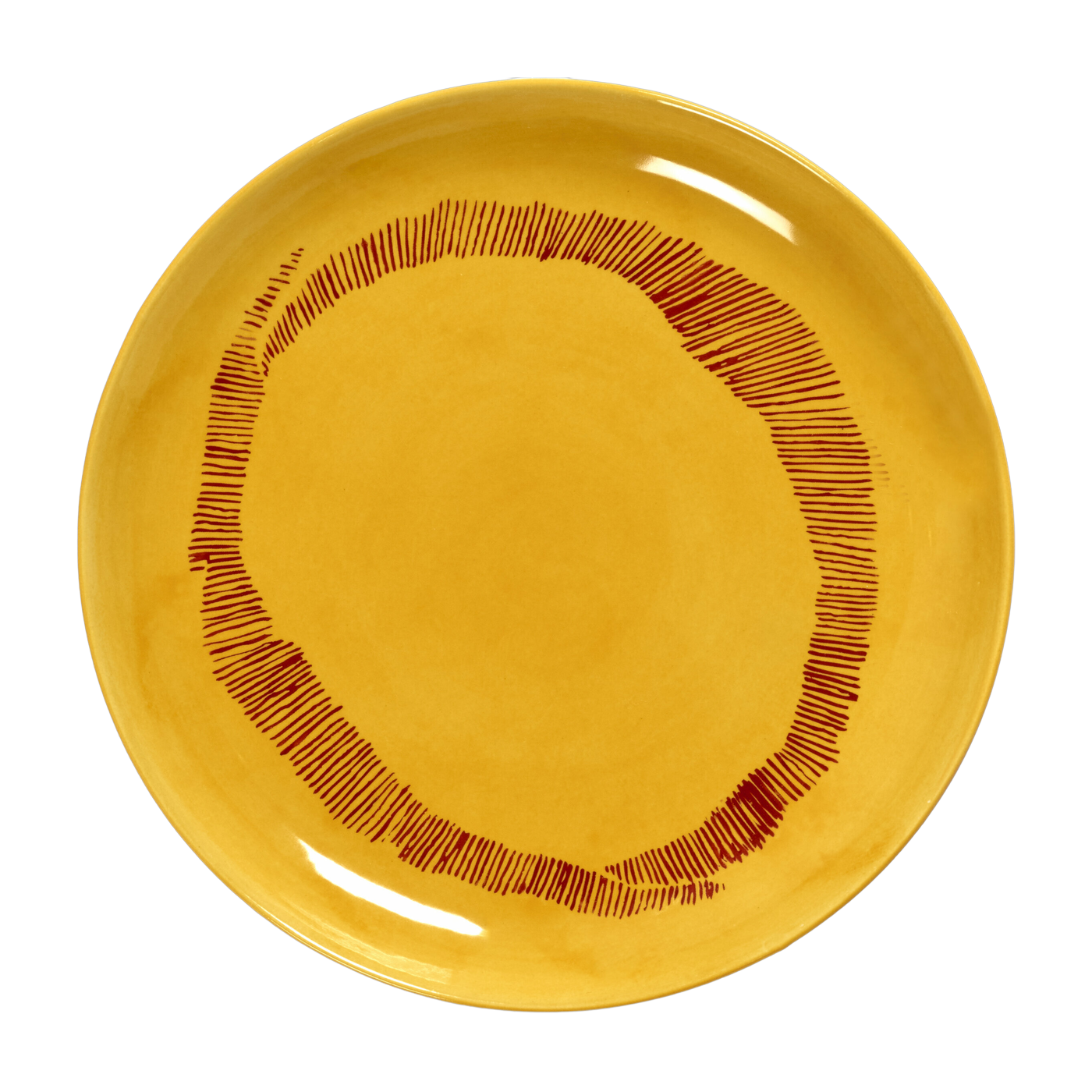 Plato S amarillo soleado con estampado rojo Feast - Serax