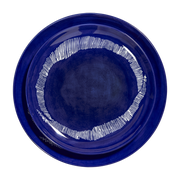 Assiette M bleu avec motif blanc Feast - Serax
