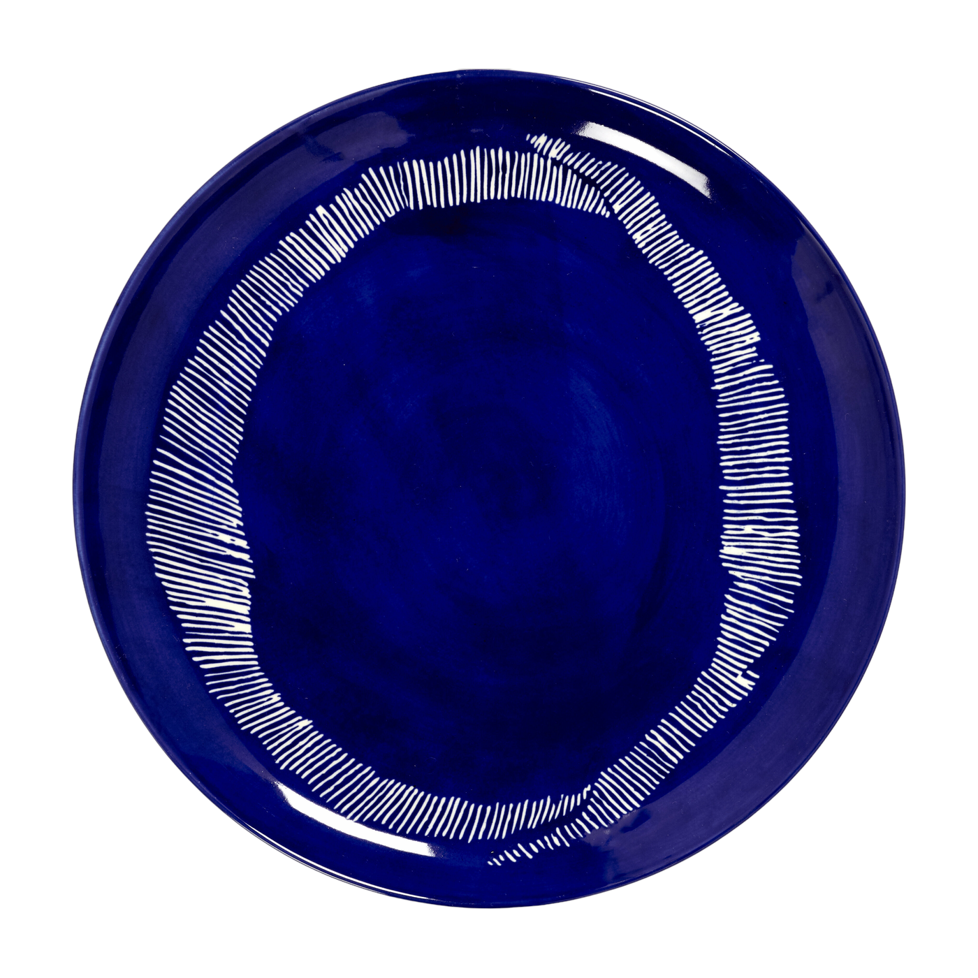 Plato L azul de fiesta con dibujo blanco - Serax