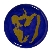 Feast blue serving plate with gold bell pepper - Serax