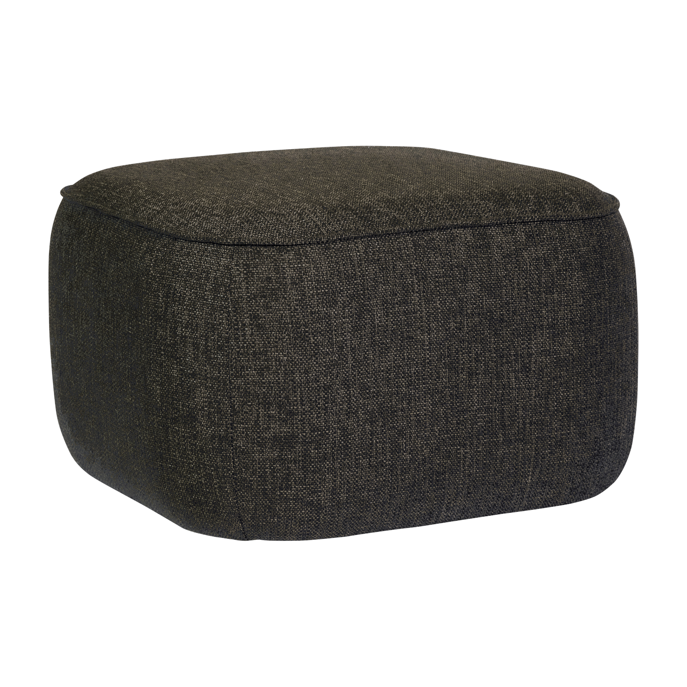 Pouf marron foncé Cube  - Hübsch