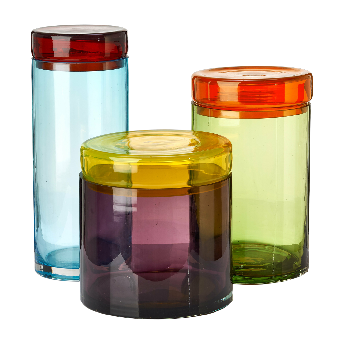 3 barattoli di vetro multicolore - Pols Potten