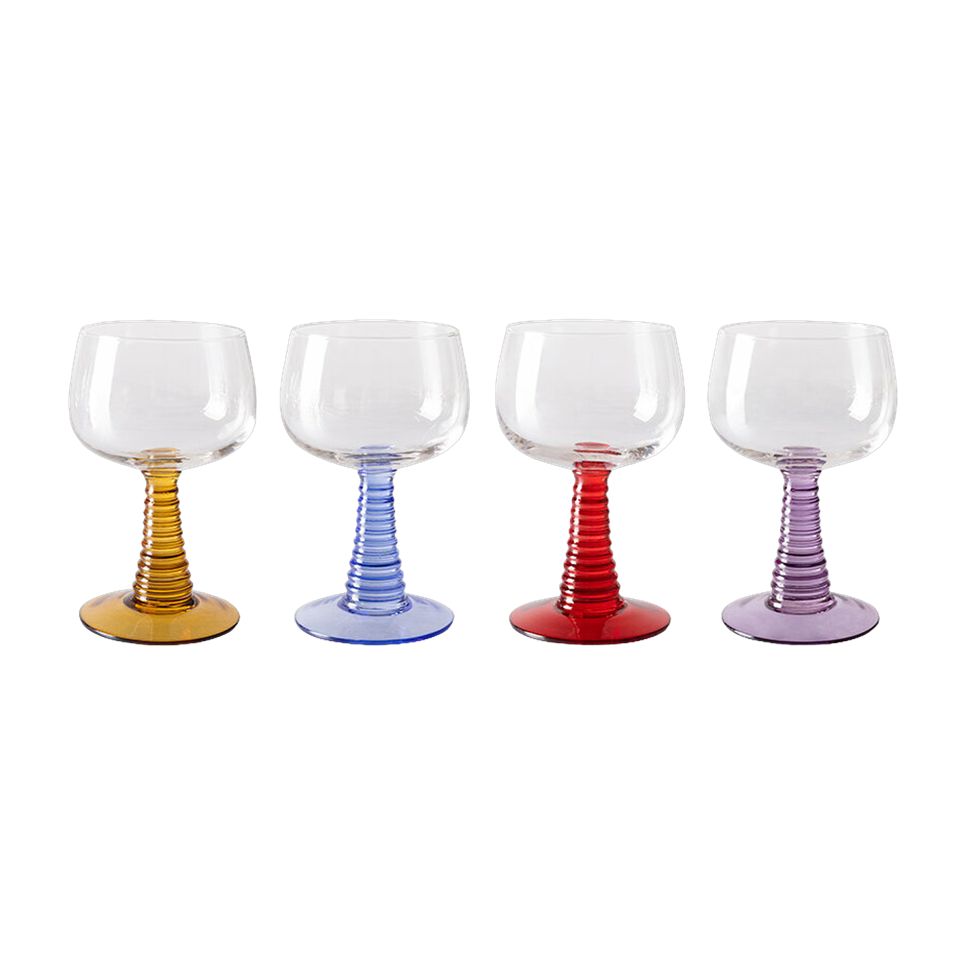 Verre à vin Swirl High Mixed Colours (Set Of 4) - HKLIVING