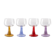 Swirl Weinglas Hoch Gemischt Colours (4er Set) - HKliving