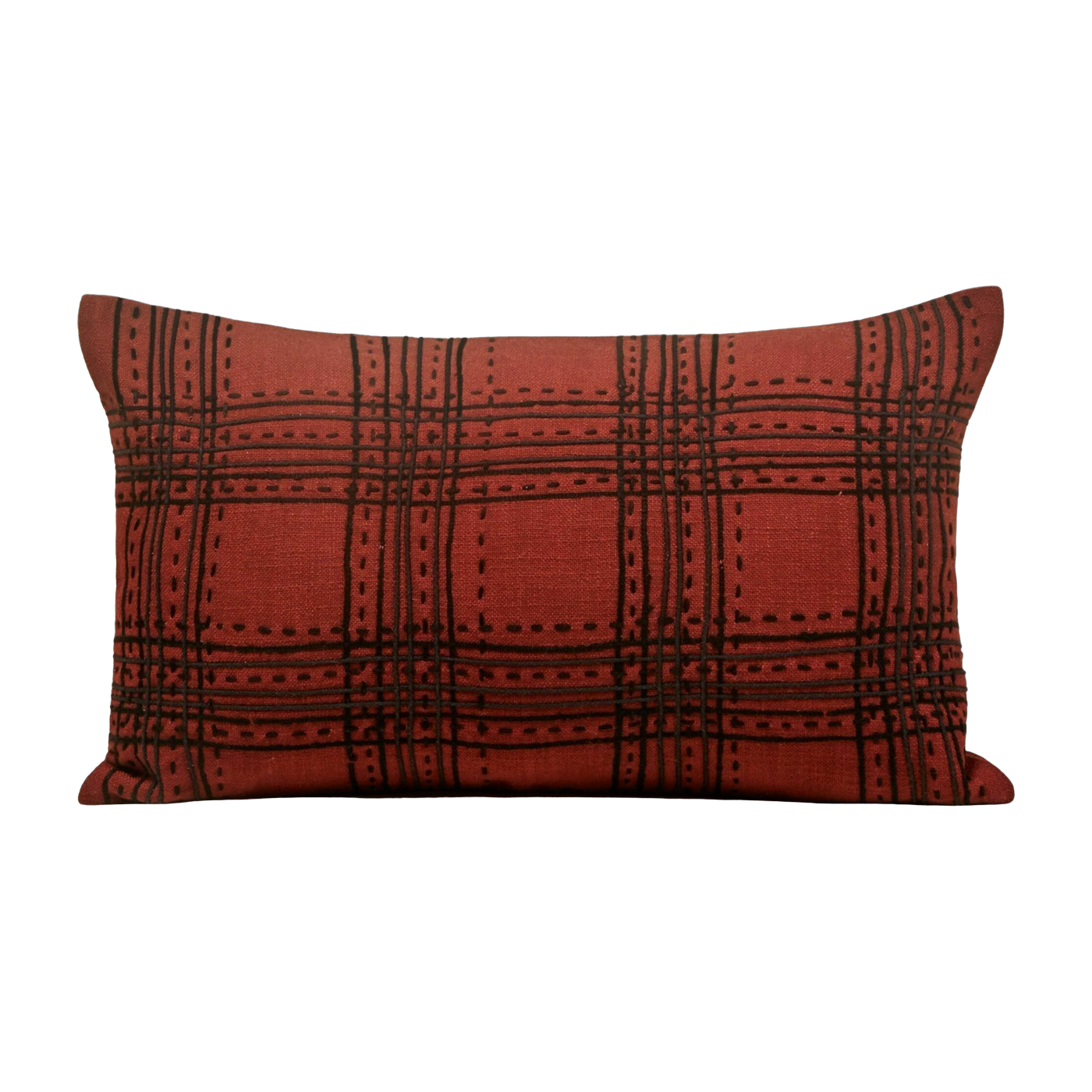 Kissenbezug Keneth Bordeaux Und Schwarz -. Madura
