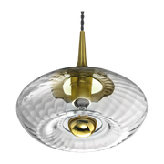 Lampada a sospensione in vetro trasparente e dorato Grace - Elements Lighting