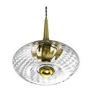 Small suspension in transparent and golden glass Grace - Elements Lighting