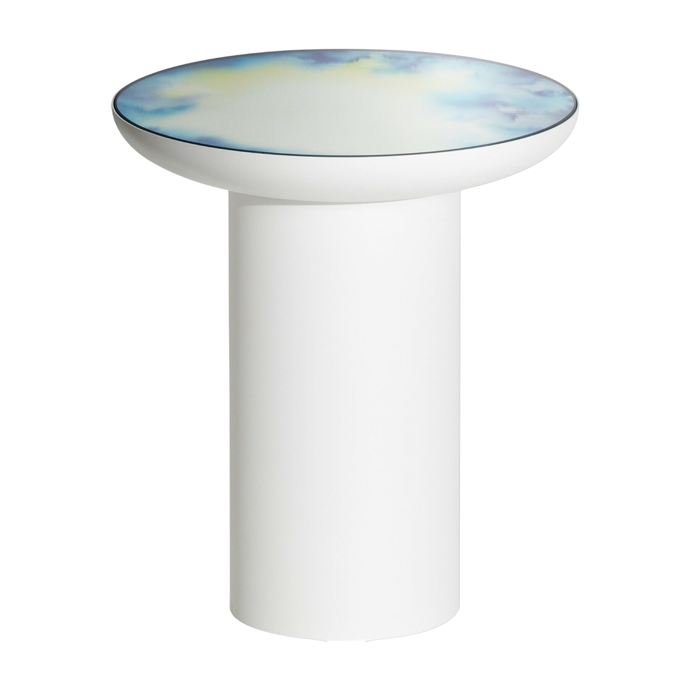Table d'appoint ronde aquarelle bleu et jaune 40 Francis - Petite Friture