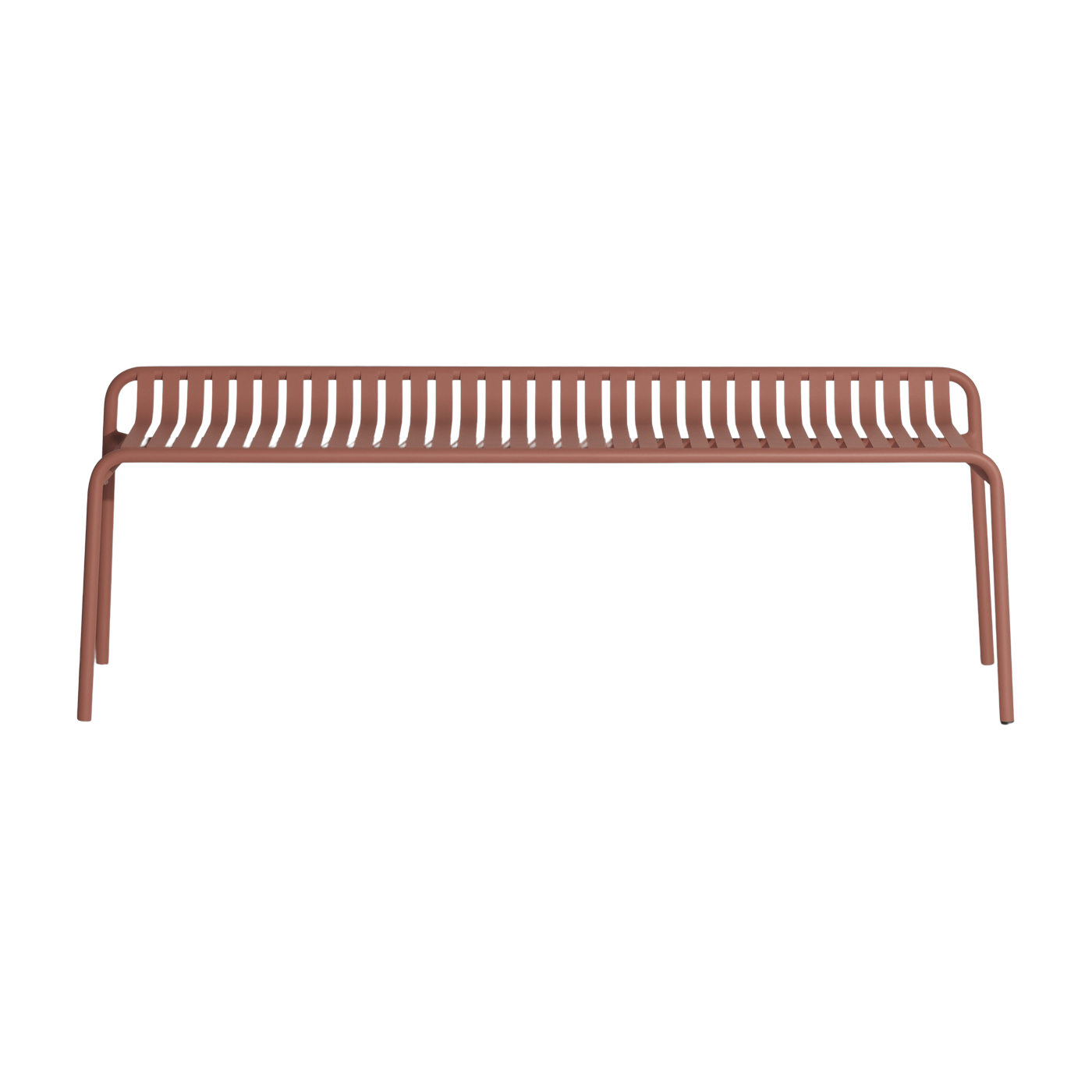 Banco de jardín sin respaldo, de aluminio terracota Week-end