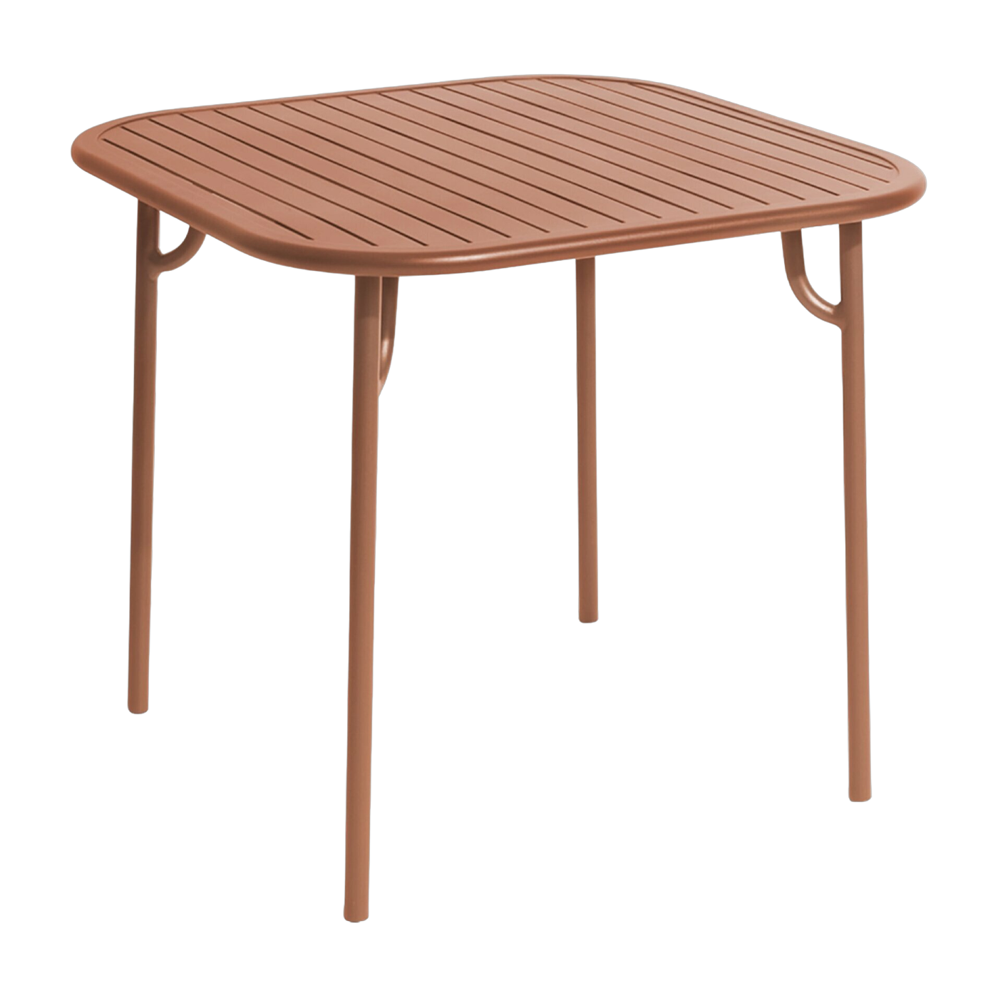 Tavolo da giardino quadrato in alluminio terracotta Week-End - Petite Friture