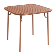 Quadratischer Gartentisch aus terracottafarbenem Aluminium Week-End -. Petite Friture