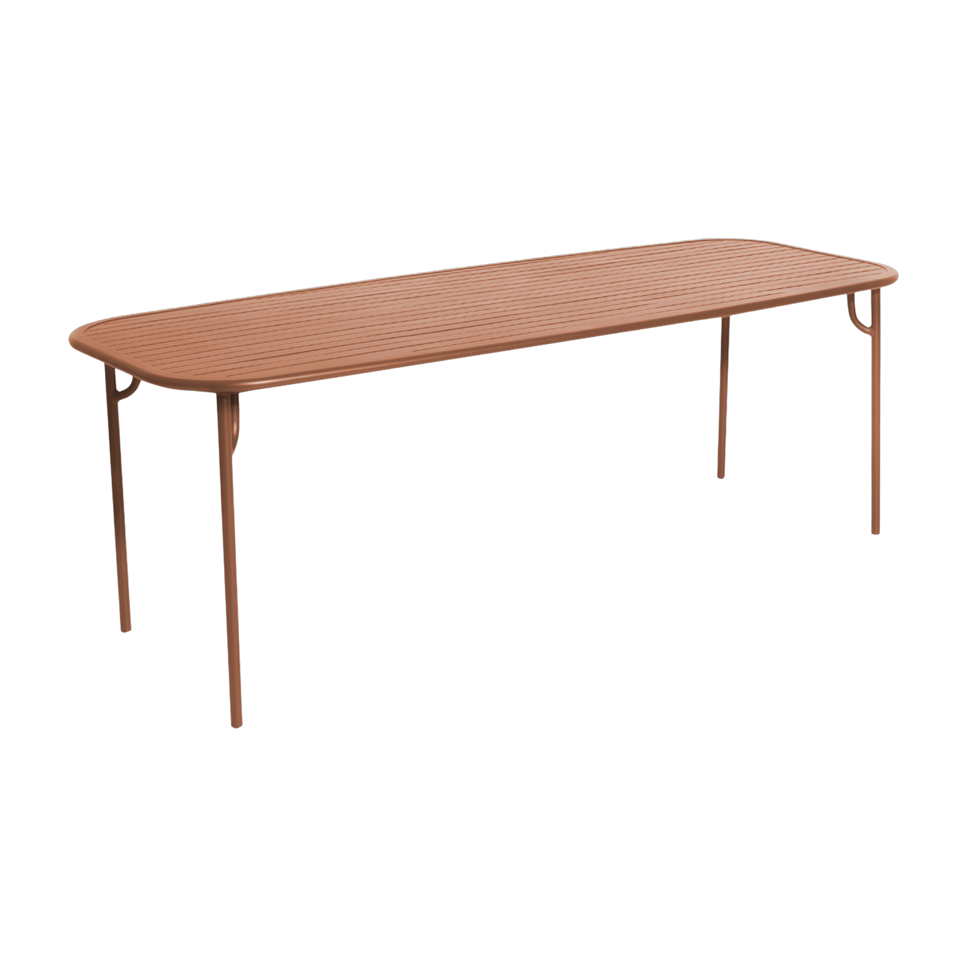 Rectangular garden table in terracotta aluminum 220 cm Week end - Petite friture