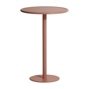 Table haute ronde en aluminium outdoor terracotta Week end - Petite friture