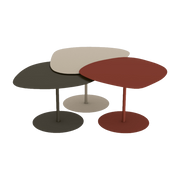 3 tavolini Nesting terracotta, sabbia e bronzo Galet - Matière Grise