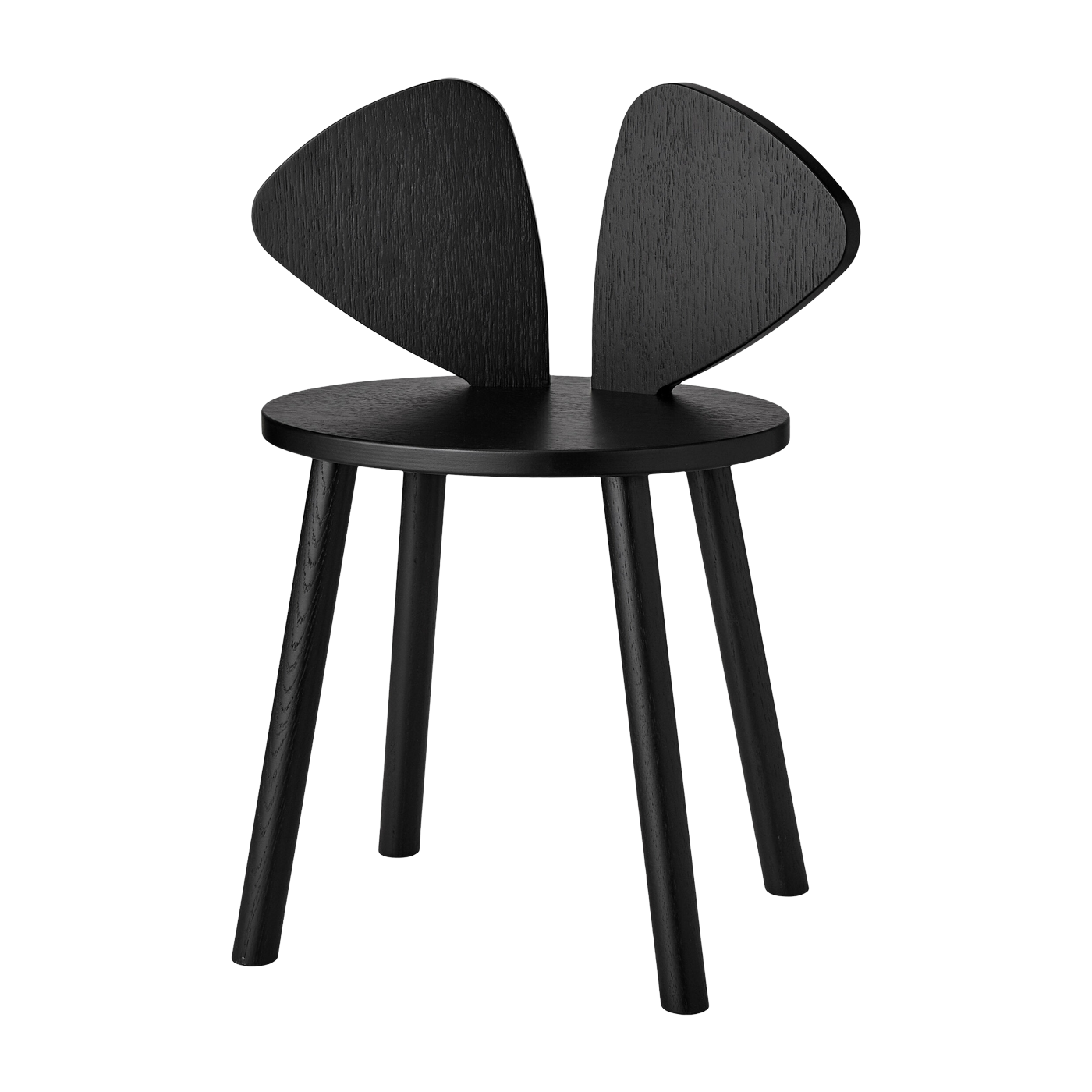 Chaise en bois pour enfant noir Mouse School - Nofred