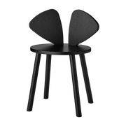 Chaise en bois pour enfant noir Mouse School - Nofred