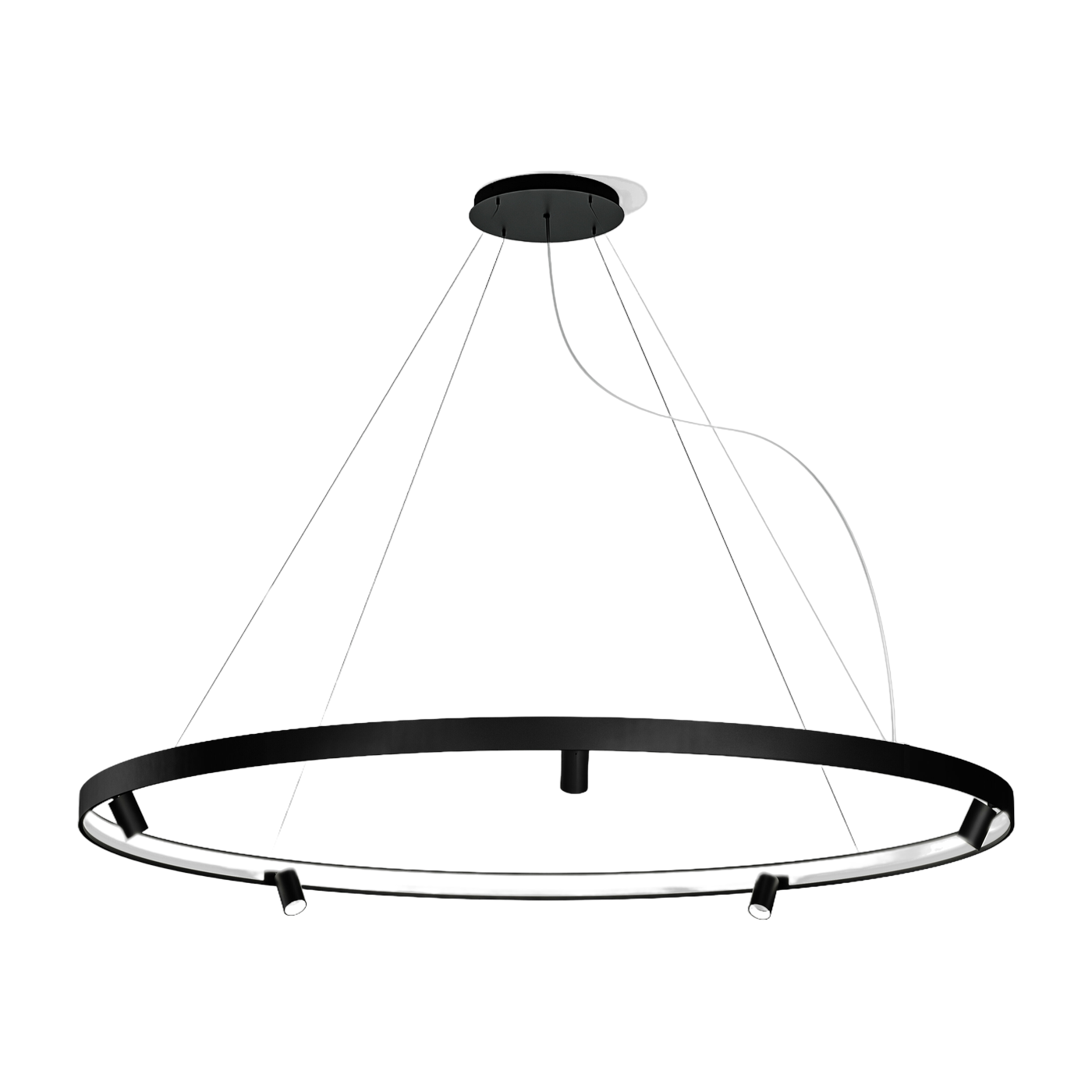 Suspension ronde 200 cm en métal noir Arena - Panzeri