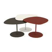 3 coffee tables terracotta, chalk and bronze Galet - Matière Grise