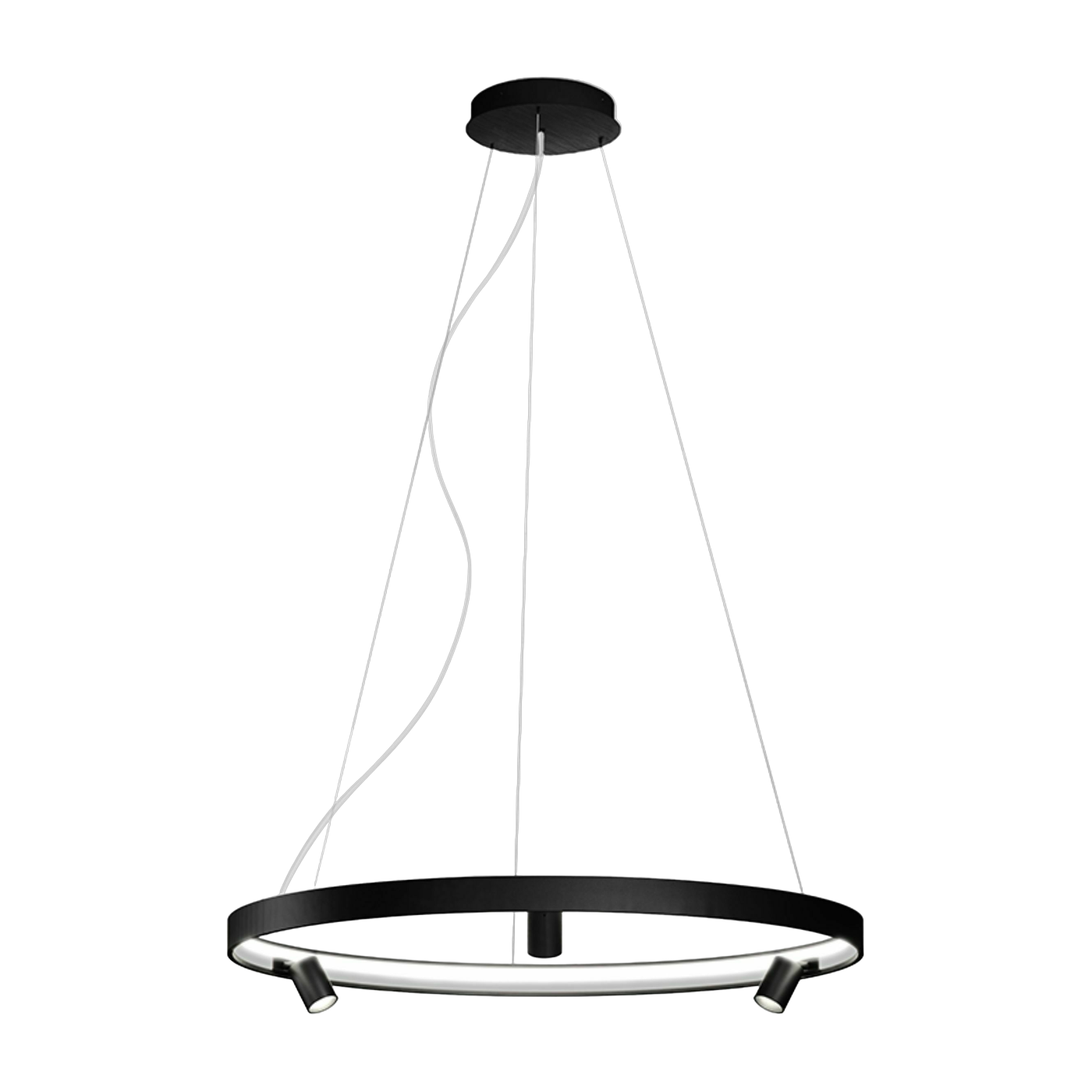 Suspension ronde 100 cm en métal noir Arena - Panzeri