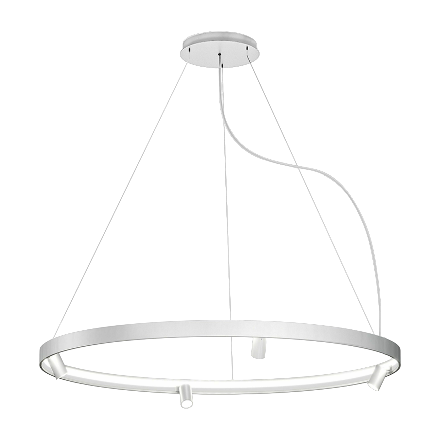 Suspension ronde 150 cm en métal blanc Arena - Panzeri