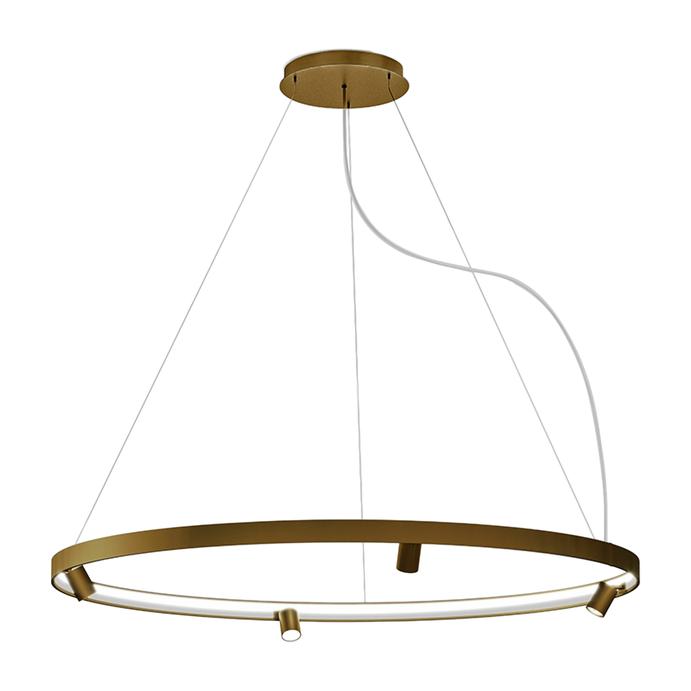 Suspension ronde 150 cm en métal bronze Arena - Panzeri